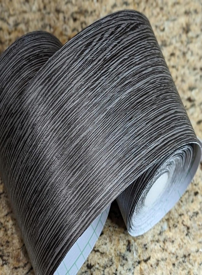 MUNIKESH CREATION ورق جدران من الفينيل PVC ذو ملمس خشبي من MUNIKESH CREATION - ورق لاصق خشبي قابل للتقشير واللصق لأسطح العمل والجدران والأثاث - ملصق زخرفي ذاتي اللصق مقاوم للماء (رمادي، 4 × 300 بوصة) - Image 5